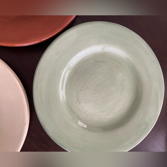 Set 2 POTTERY BARN Mexico SAUSALITO Dinner Plates 12” CHOICE Ivory Green Spice - Picture 8 of 14